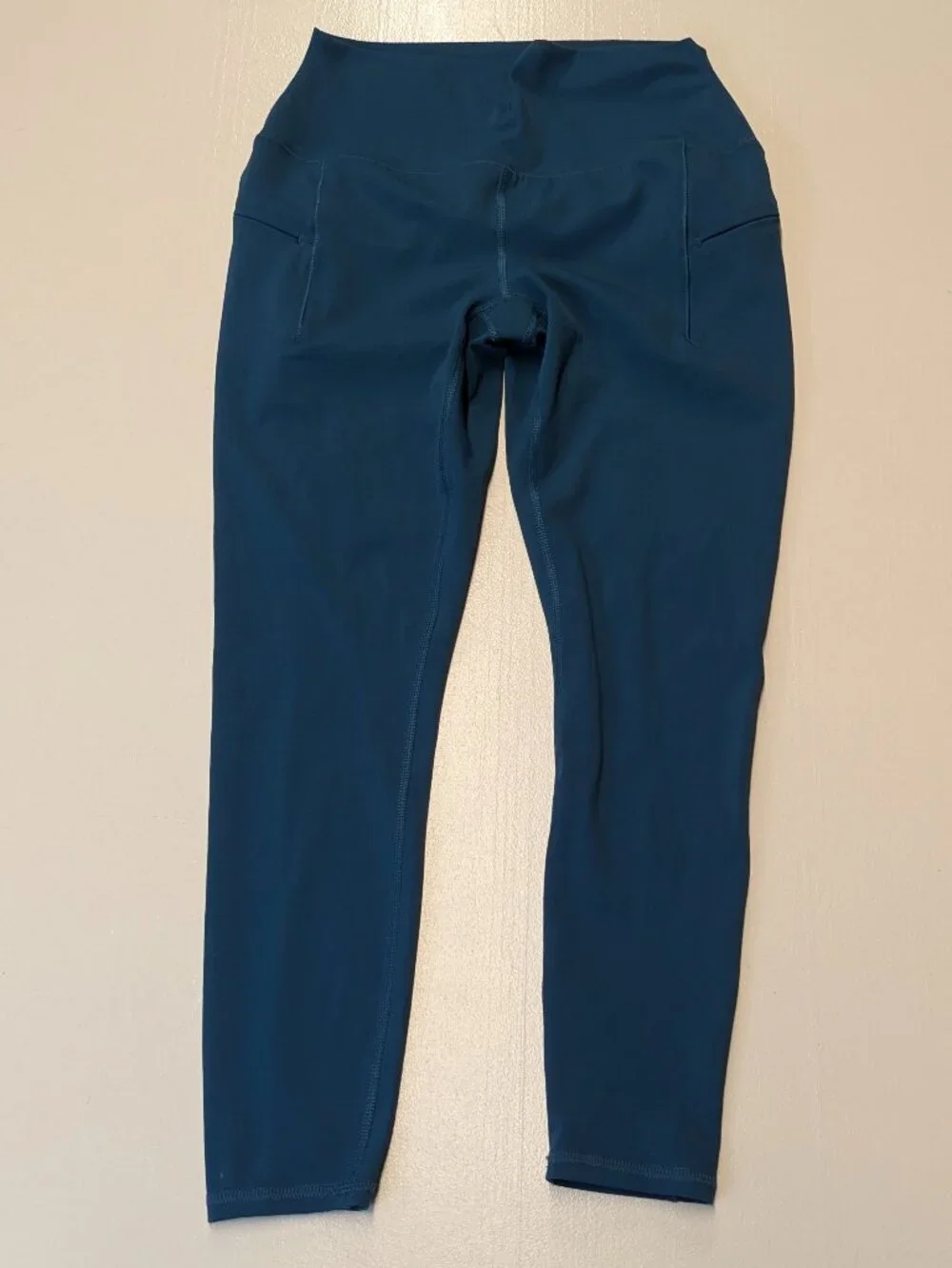 Spyder Active Size Small Greenish Blue Performance Leggings w/ Zippered Pockets